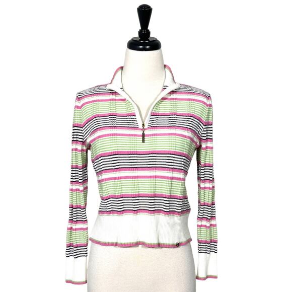 St. John Sport Petite Small Striped Sweater - Picture 1 of 9